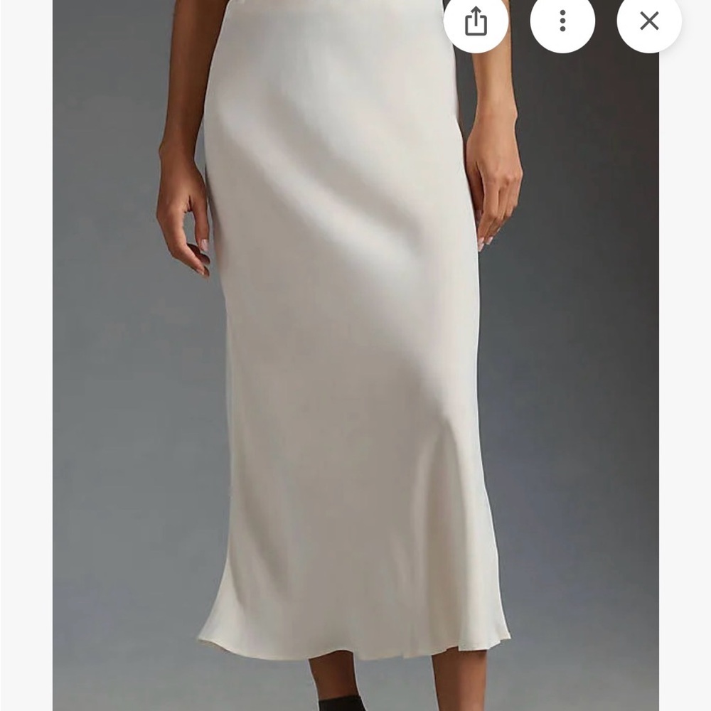 Anthropologie White Midi Slip Dress